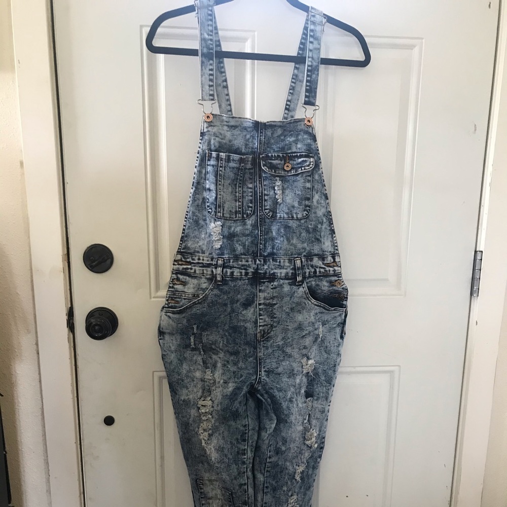 Spoon Jeans acid washed overalls Size 9